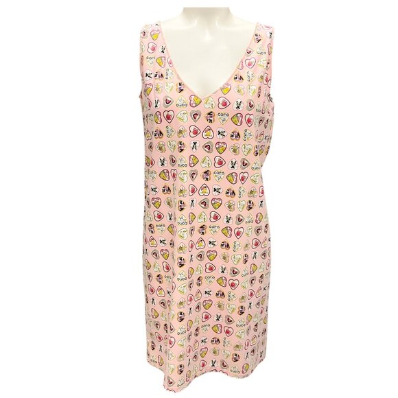 Chanel Light Pink Multi 2006 Valentine Heart Print Dress